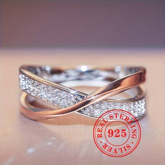 خاتم موبيوس مزدوج اللون من الفضة الاسترلينية 925 - Ebuy.sa