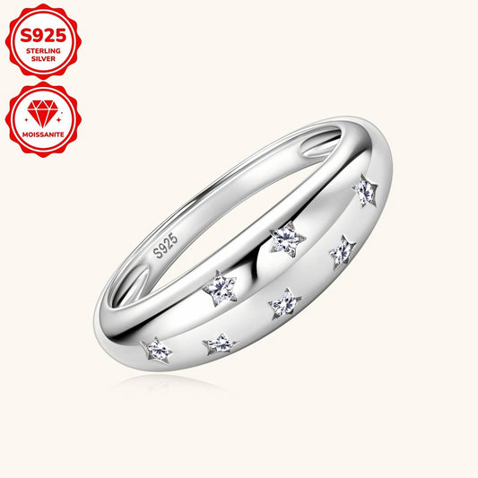 خاتم مويزانايت واحد للنساء من الفضة الإسترلينية 925 - Ebuy.sa